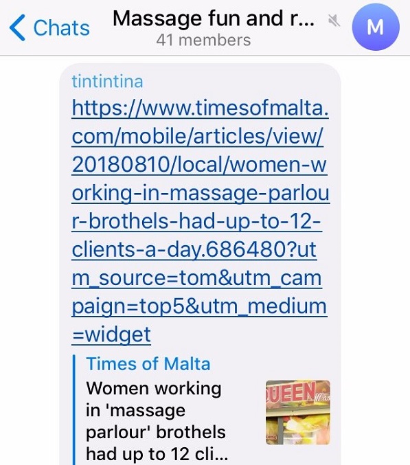 massage parlours chat group