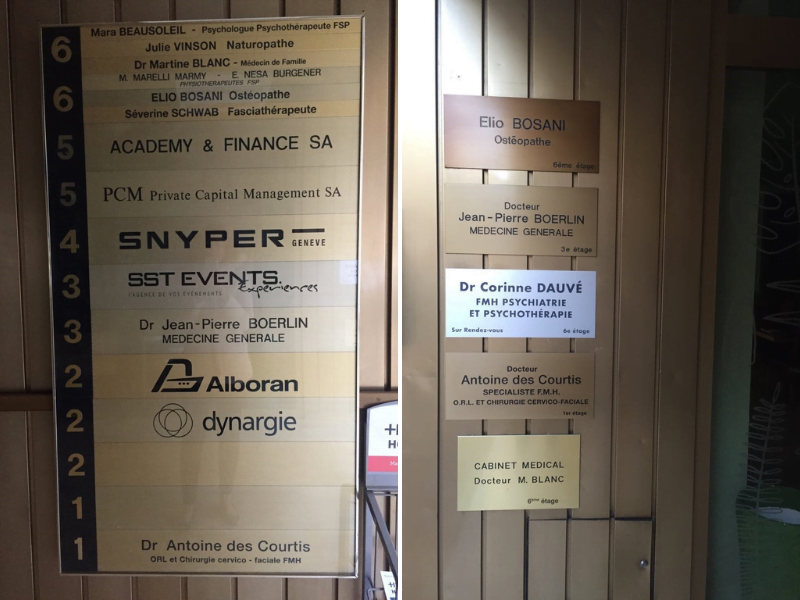 IMC office signs Geneva