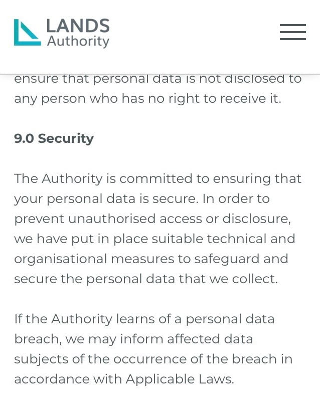 Lands Authority penalty