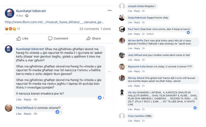 online hate Labour Party Malta