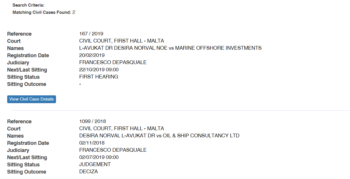 Case list