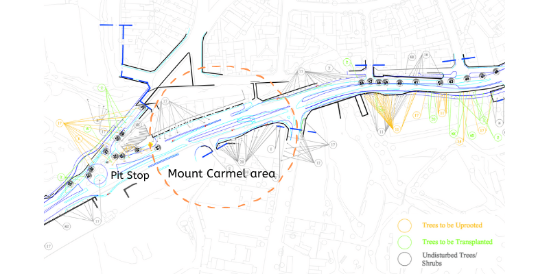 Central Link Map Trees Mount Carmel area