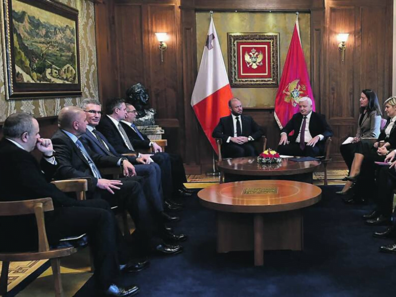 Joseph Muscat led the delegation in Montenegro that included Keith Schembri and Konrad Mizzi.